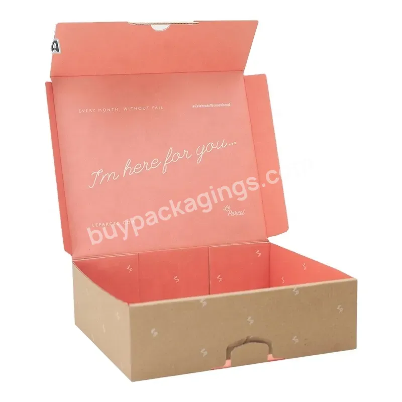 Custom Logo Big Luxury Makeup Printed Corrugated Clothing Pink Shipping Box