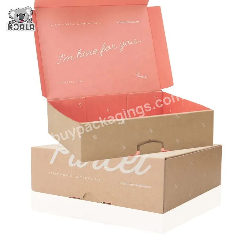 Custom Logo Big Luxury Makeup Printed Corrugated Clothing Pink Shipping Box