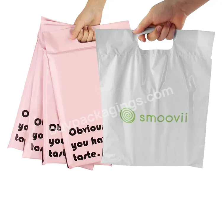 Custom Logo Biodegradable Apparel Clothing T Shirt Packaging Thank Shipping Postal Mailing Bags Postage Poly Mailer With Handle