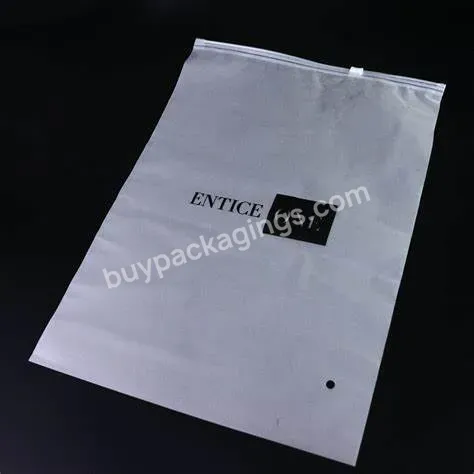 Custom Logo Biodegradable Clear Pvc Pe Packing Frosted Matte Ziplock Plastic Packaging Women Underwear For Clothing Zipper Bag