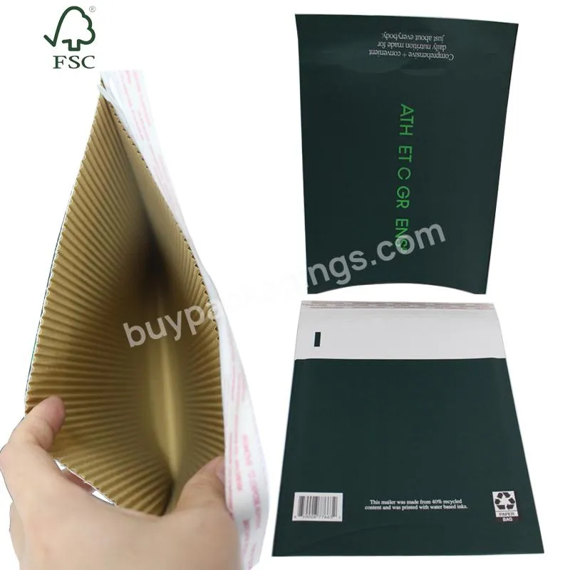 Custom logo biodegradable compostable honeycomb kraft paper transport mail eco friendly shockproof mailers shipping mailing bags