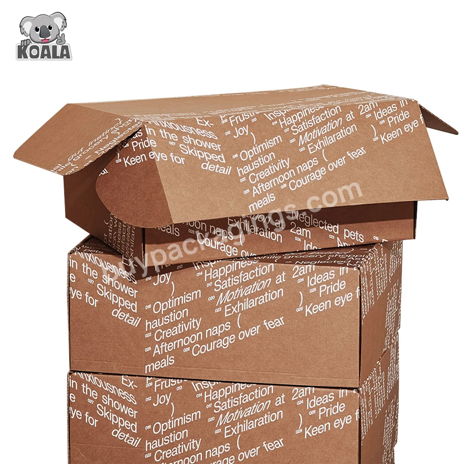 Custom Logo Biodegradable Environmental Compostable Eco Friendly Brown Kraft Corrugated Shipping Box