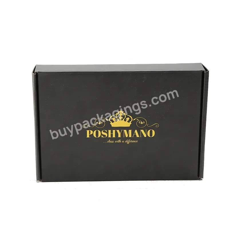 Custom Logo Black And Gold Shipping Box Recycled Cardboard Mailer Packaging Mailer Box For Underwear