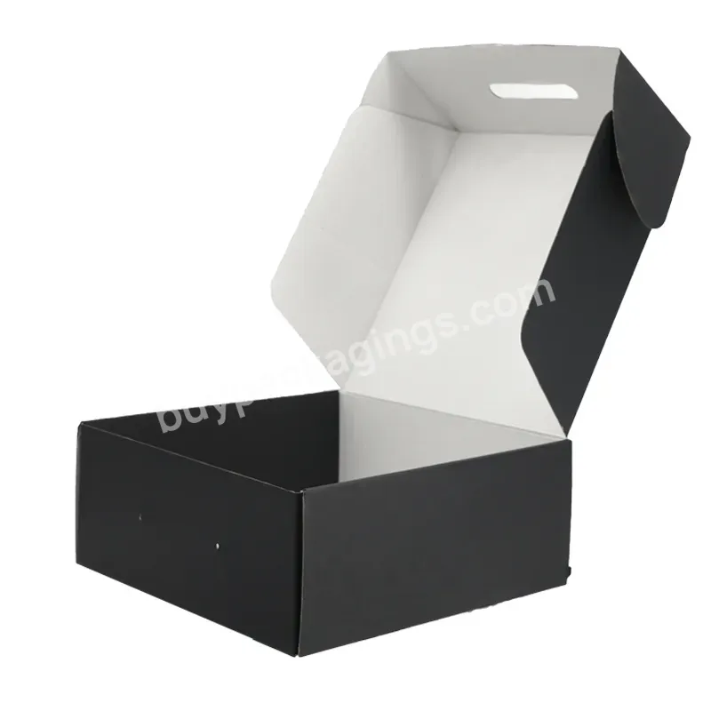 Custom Logo Black Cardboard Mailing Apparel Box Printed Corrugated Black Shipping Packaging Mailer For Cosmetic Christmas Boxes