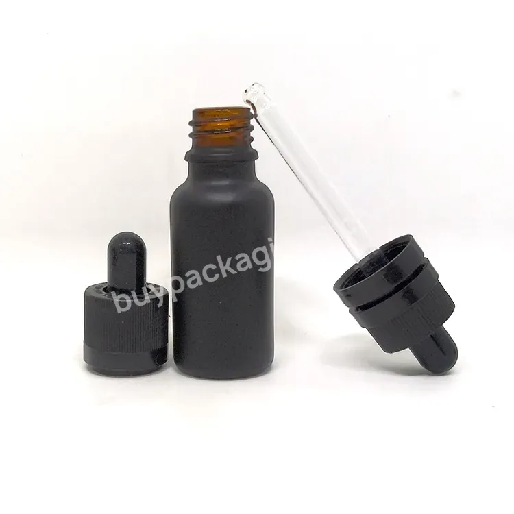 Custom Logo Black Glass Dropper Oil Cuticle Oil Amber Essential Oil Bottle