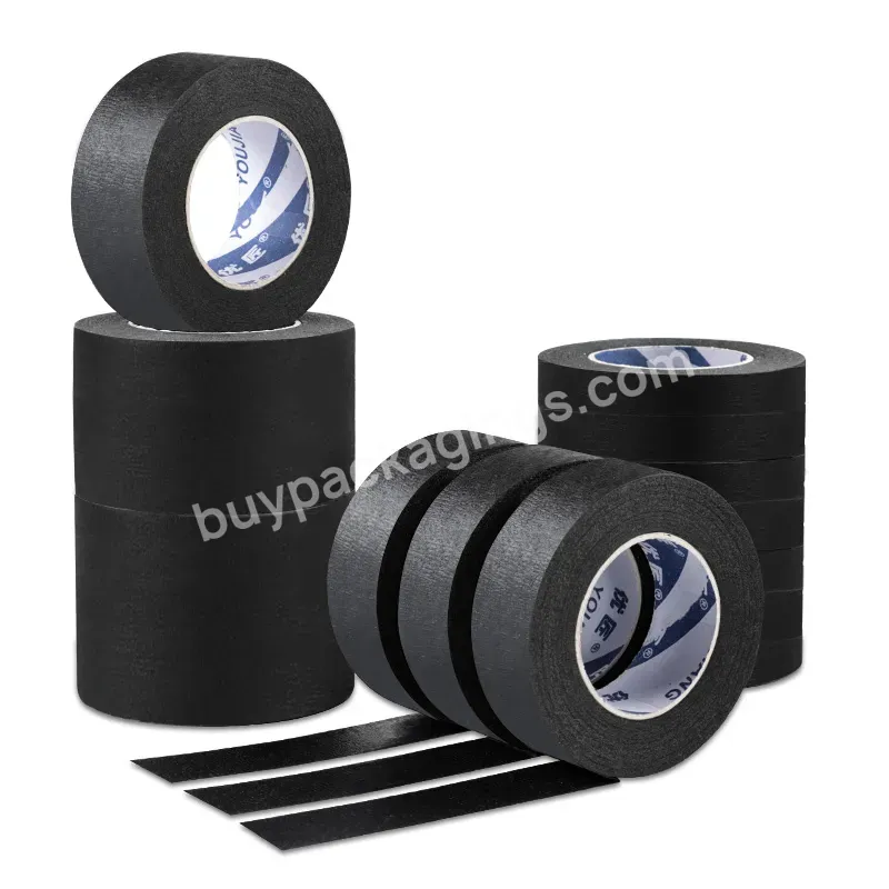 Custom Logo Black Masking Tape Jumbo Roll Crepe Paper For Painting Cover