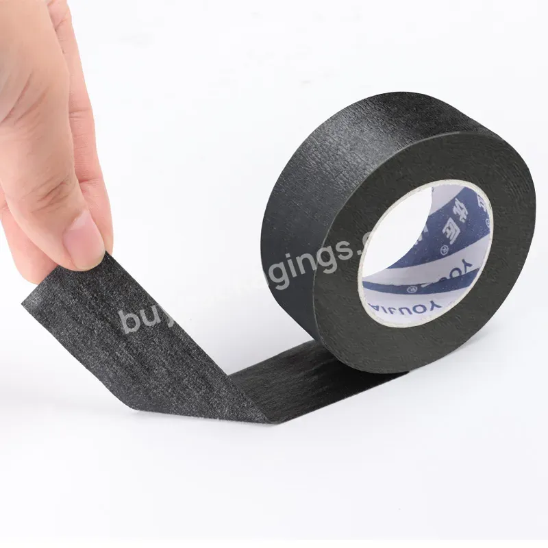 Custom Logo Black Masking Tape Jumbo Roll Crepe Paper For Painting Cover