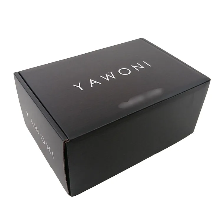 Custom logo Black paper packing box corrugated shipping box for clothes