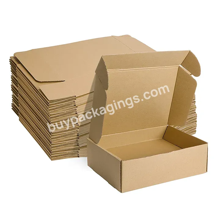 Custom Logo Brown Clothing Corrugated Cardboard Packaging Mailer Box Luxury Branded Apparel Shipping Paper Box