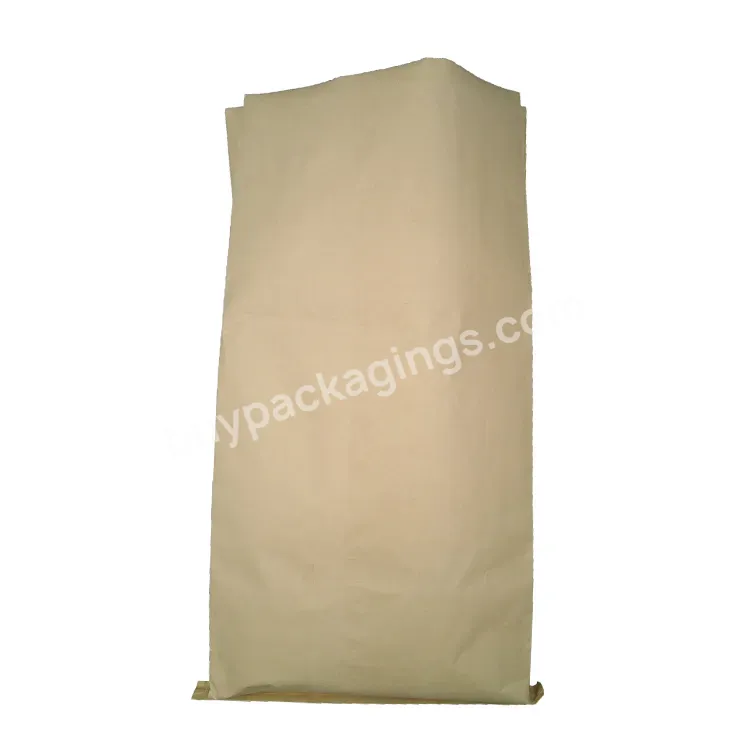 Custom Logo Brown Kraft Paper 25kg 40kg Pp Woven Cement Valve Bag