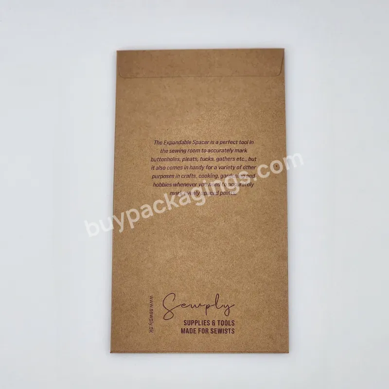 Custom Logo Brown Kraft Paper Envelope Packaging With Logo Printing
