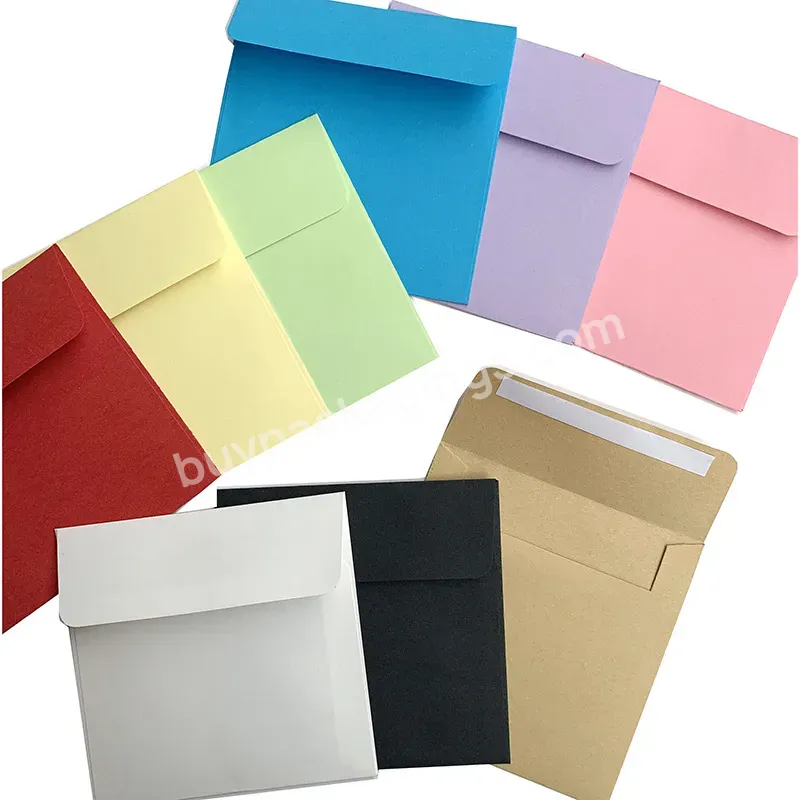 Custom Logo Brown Kraft Paper Envelopes Square Envelope With Card Custom Envelope Packaging