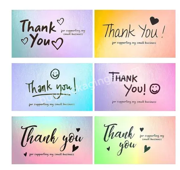 Custom Logo Business Thank You Card Shopping Gold Foil Card Printing Holographic Trading Card