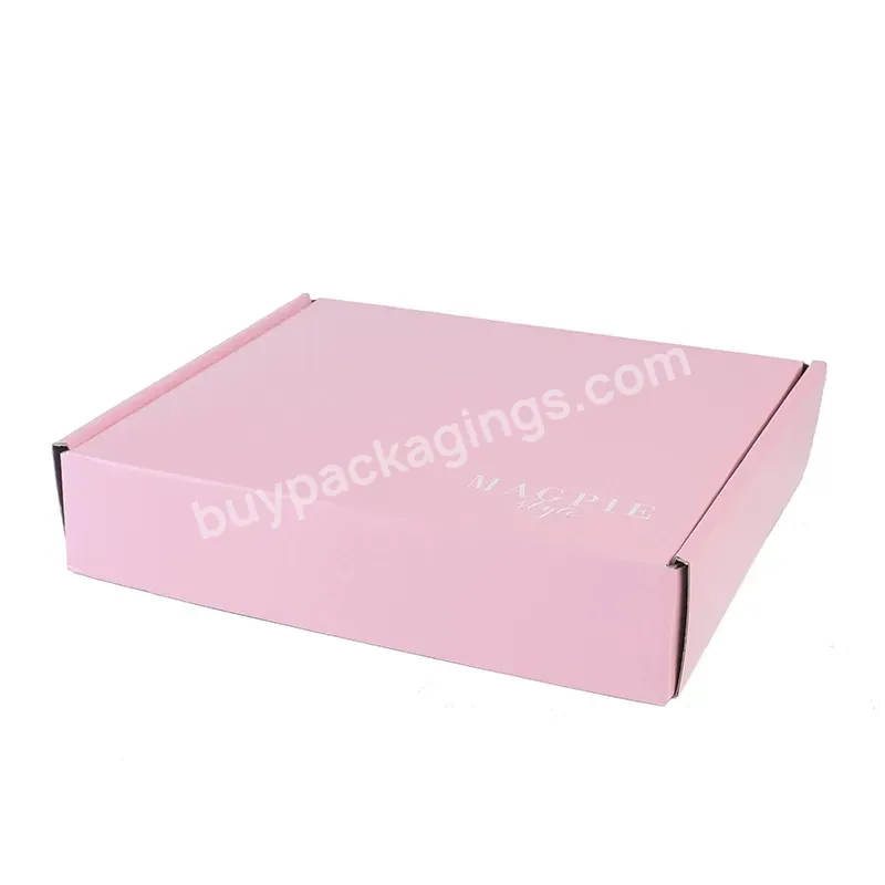 Custom Logo Caja Rectangle Cardboard Mailer Packaging Corrugated Box Gift Mailing Shipping Paper Printed Package Product Pink