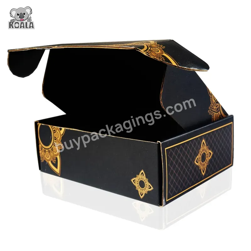 Custom Logo Cardboard Carton Corrugated Wholesale Matte Black Shipping Box