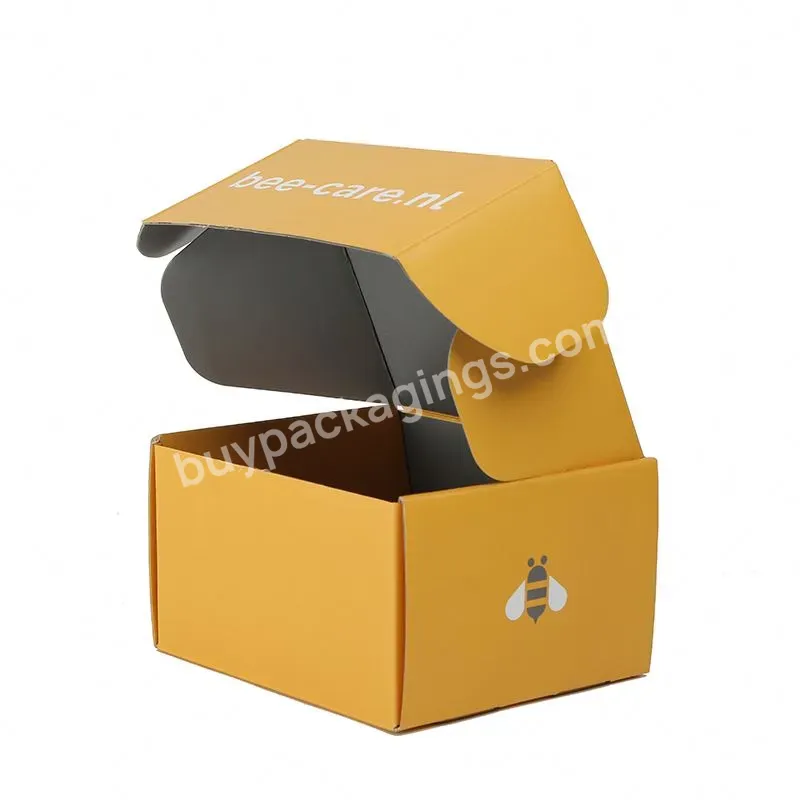 Custom Logo Cardboard Cartons Shipping Mailer Box Yellow Cosmetic Set Cosmetics Mailing Skin Care Corrugated Packaging Boxes