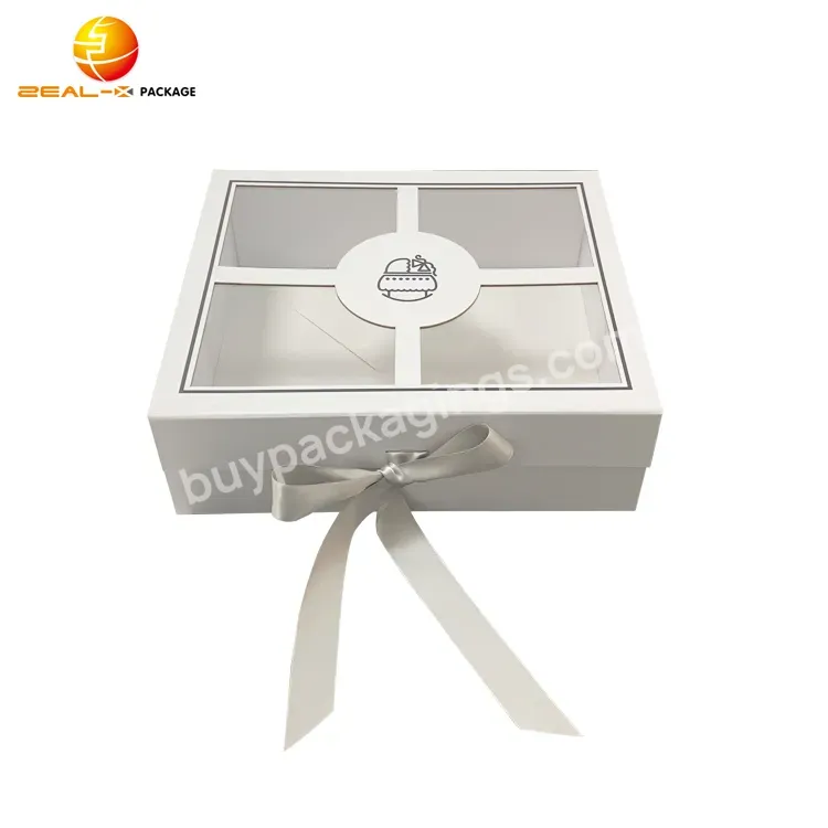 Custom Logo Cardboard Foldable Magnetic Closure Newborn Baby Keepsake Gift Sets Box With Window
