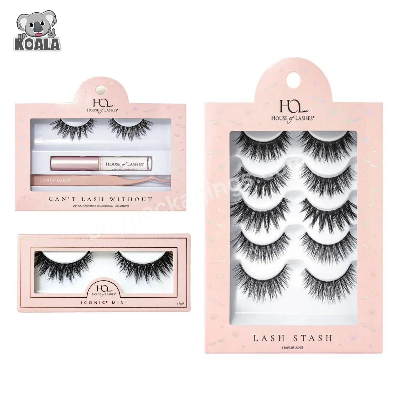 Custom Logo Case Private Label Black Pink White Luxury 10pcs Glitter Empty Cute False Eyelash Packaging Box