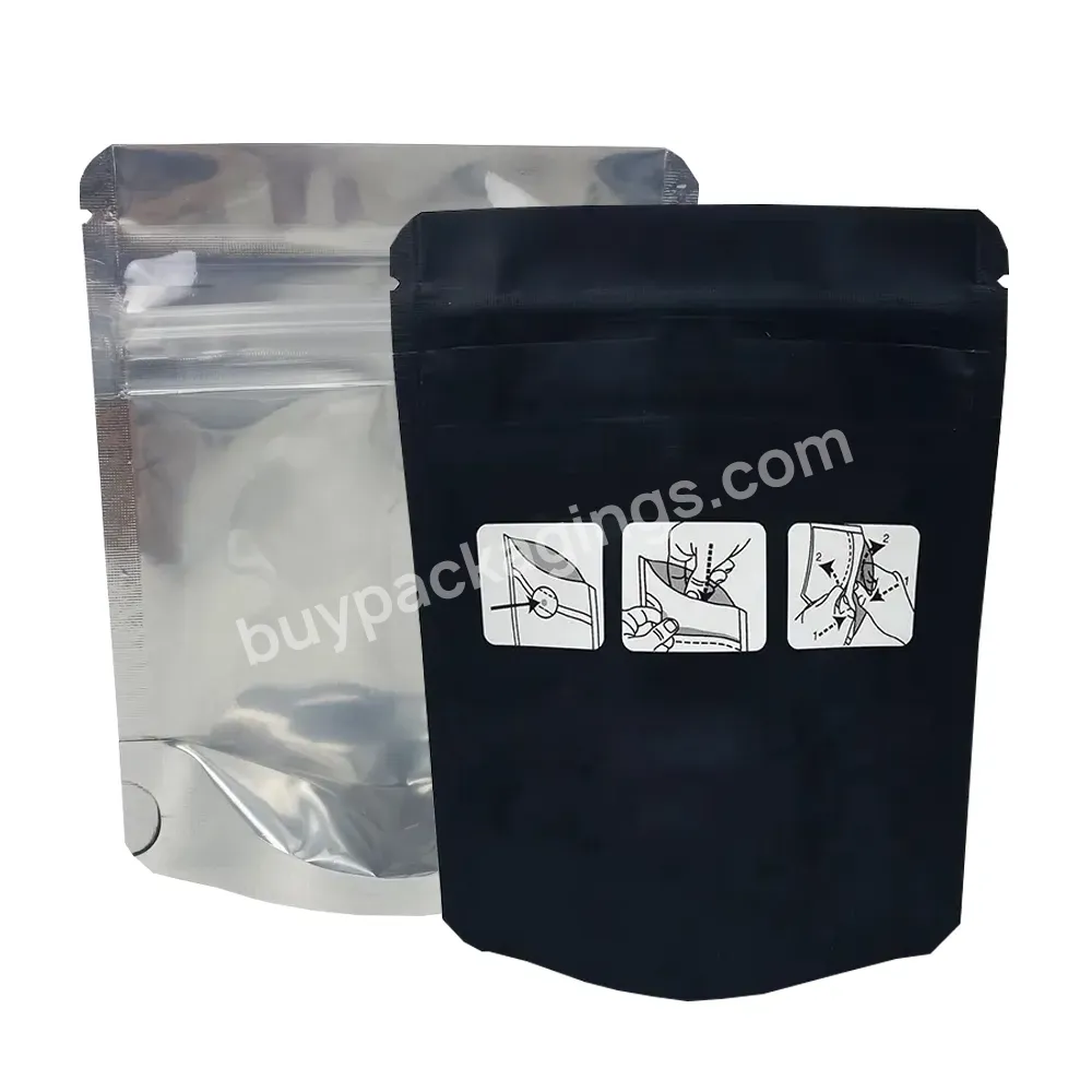 Custom Logo Child Resistant 1lb Edible Flower Packaging Aluminum Foil Stand Up Mylar Bags With Clear Window Transparent