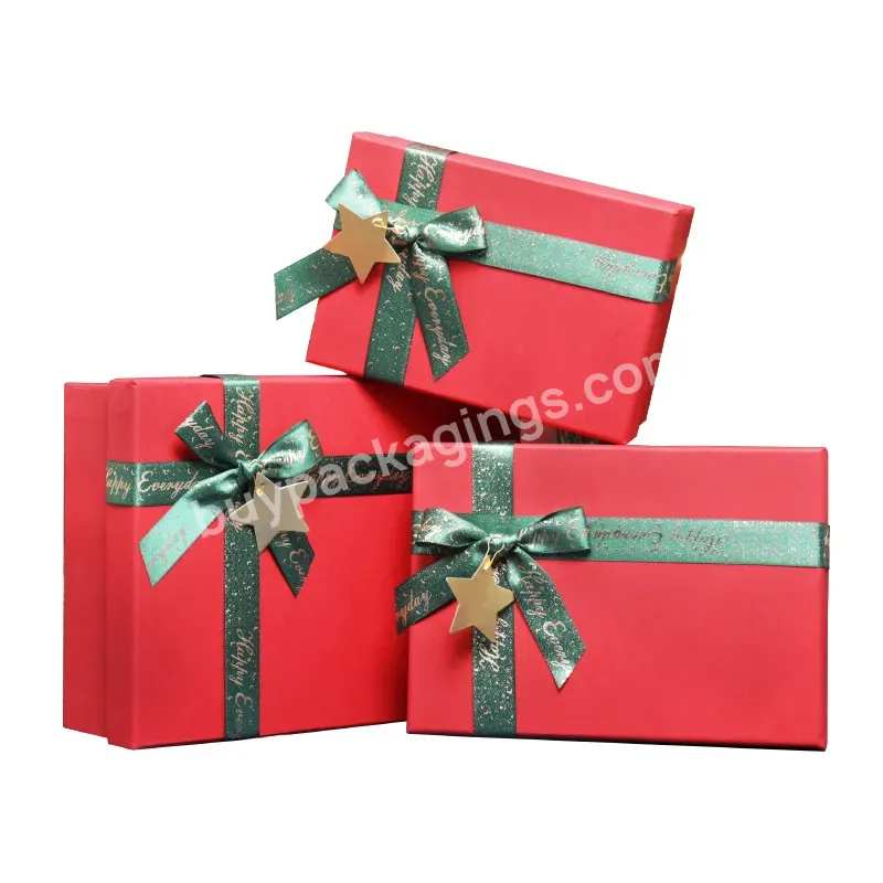 Custom Logo Christmas Packaging Gift Box Ribbon Gift Box Packaging Christmas Decor Ribbon For Small Business