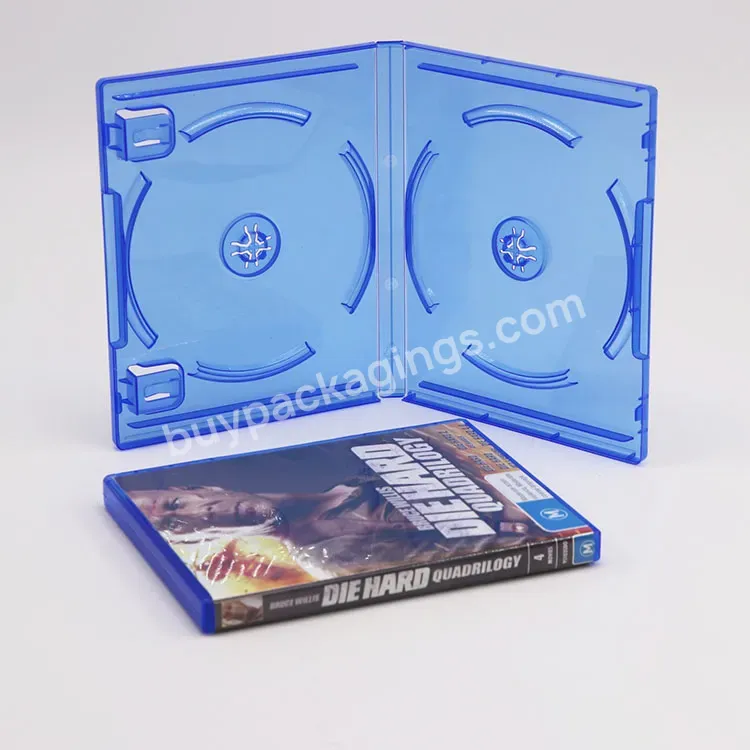 Custom Logo Clear Blue Cover Packaging Box Double Cd Disc Travel Cases Replacement Game Case For Ps2 Playstation 4 5 Ps4