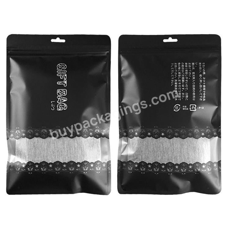 Custom Logo Clear Front Resealable Plastic Zipper Bag For Underwear Briefs Gifts Packaging