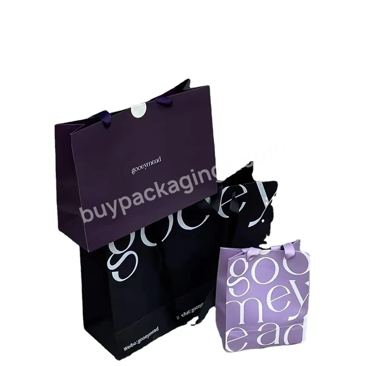 Custom Logo Clothes Paperboard Gift Bags Pink Colorful Shopping Paper Bags With Nylon Rope Handles