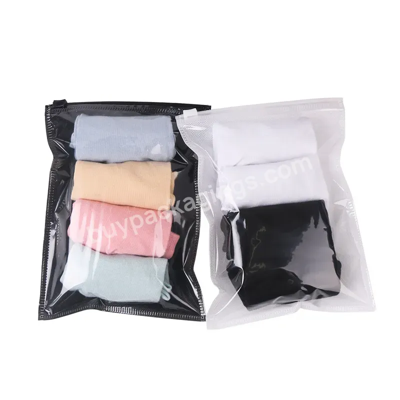 Custom Logo Clothing Printed Packing Lock Biodegradable Frosted Bag With Zipper Packaging Bag To Clothes