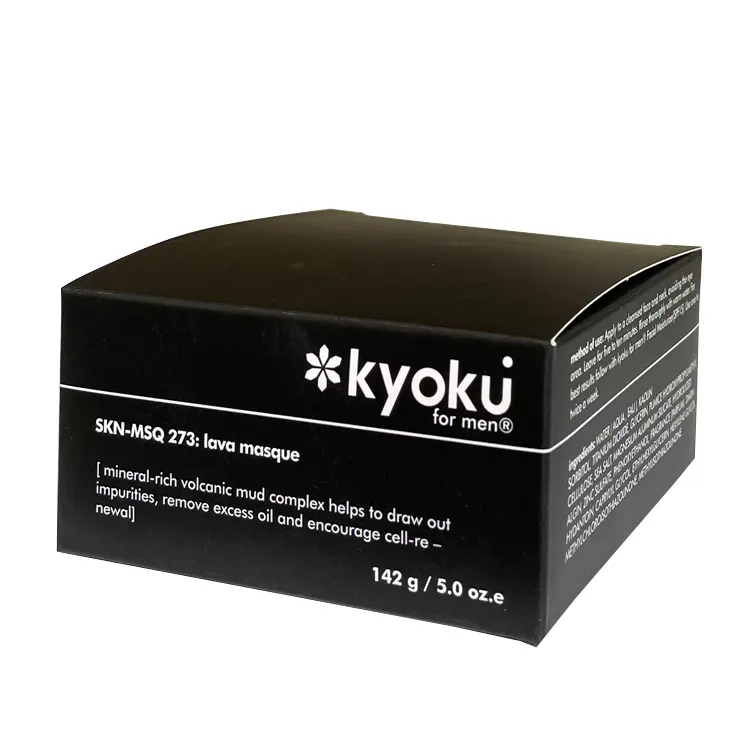 Custom logo cmyk printed black cosmetic perfume packaging cardboard box Christmas gift paper box