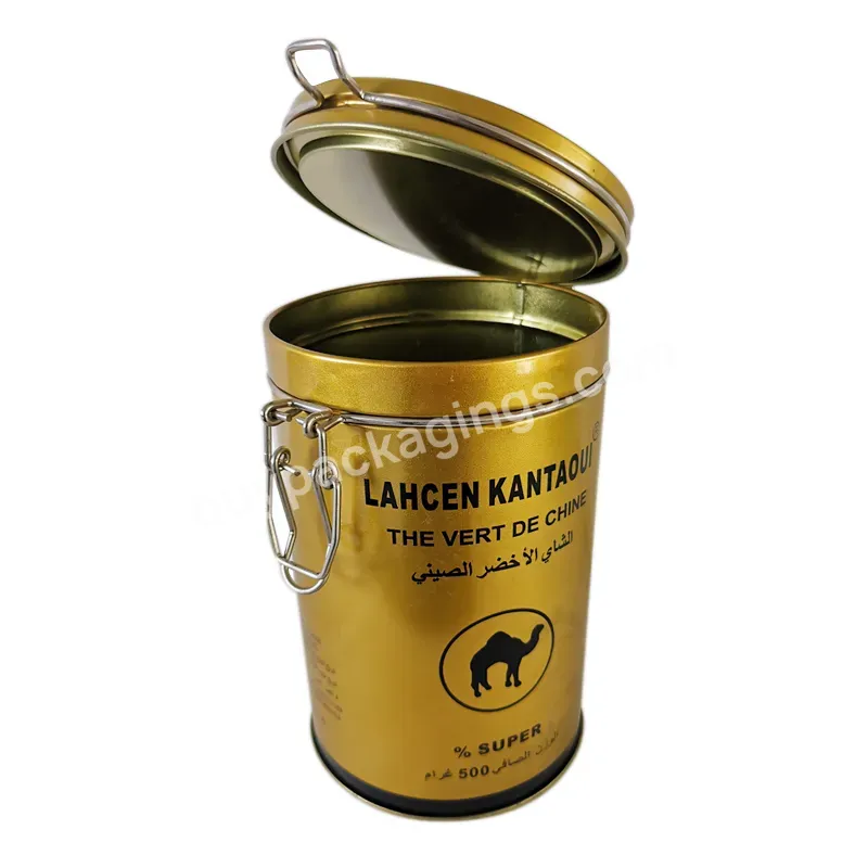 Custom Logo Coffee Tin Box 0.23-0.35mm Tinplate Cylinder Tin Can Packaging Metal Tin With Lock
