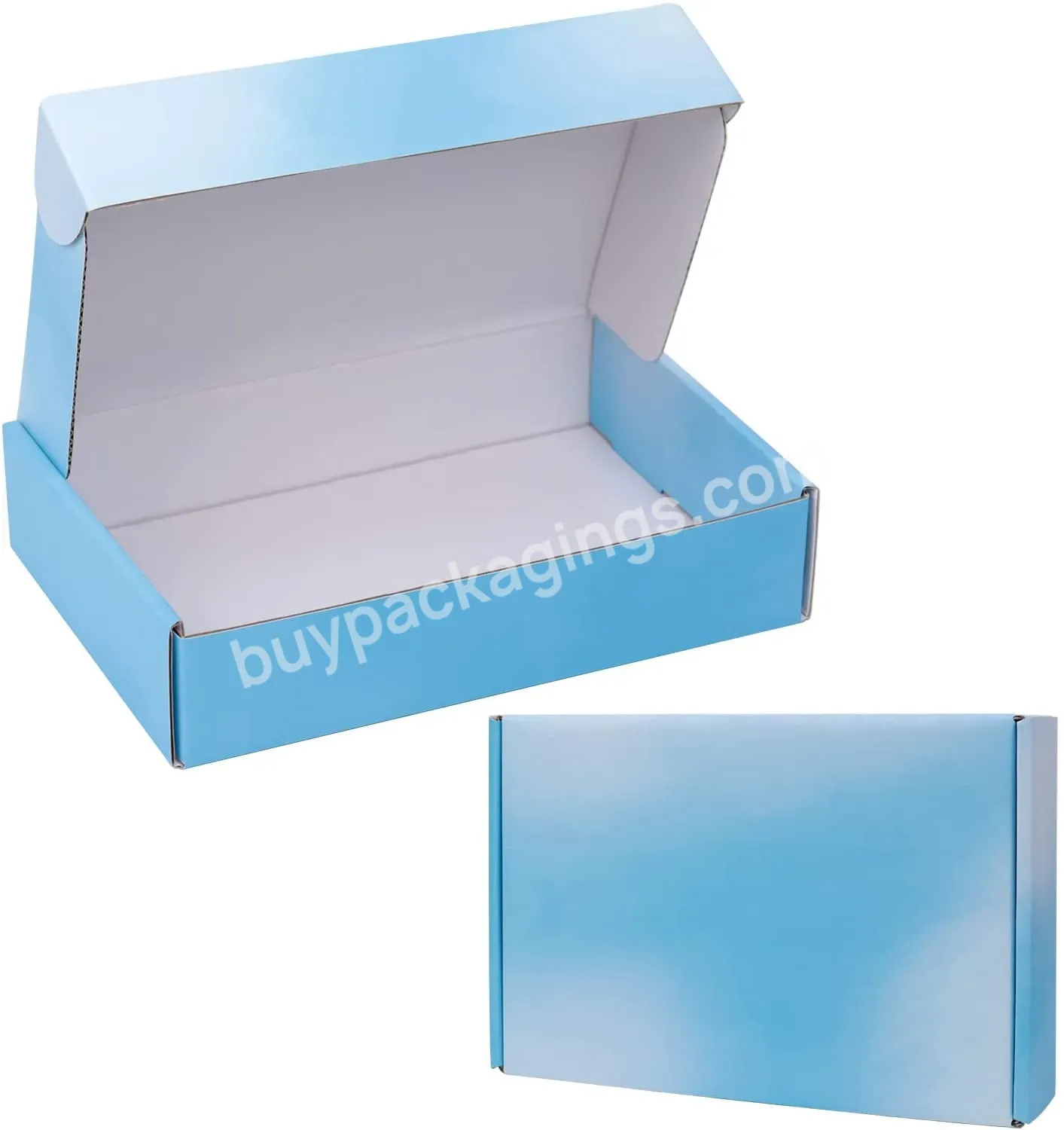 Custom Logo Color Blue Mailer Shipping Carton Gift Packaging Paper Corrugated Box