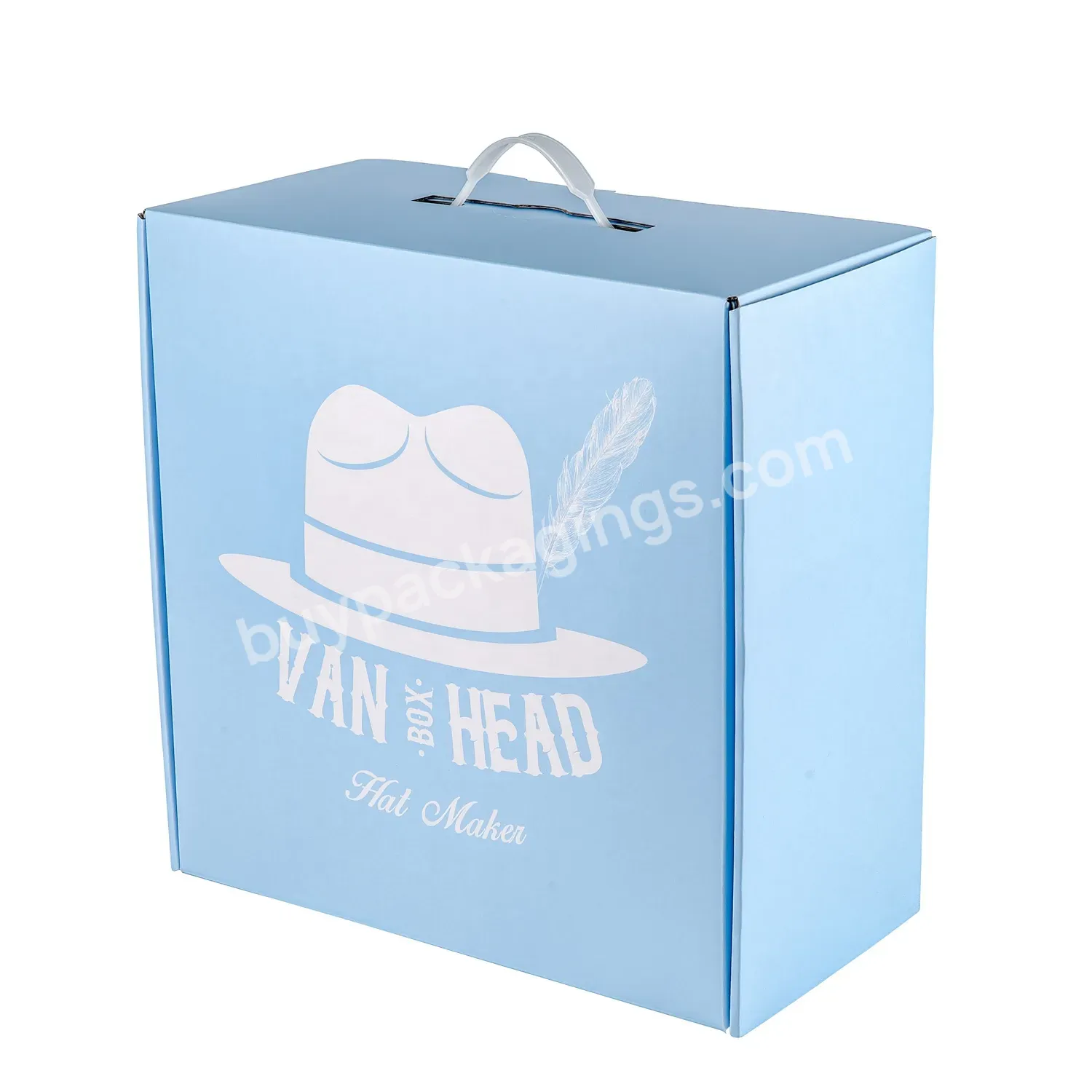 Custom Logo Color Mailing Corrugated Cardboard Express Art Paper Shipping Packaging Hat Mailer Box For Gift
