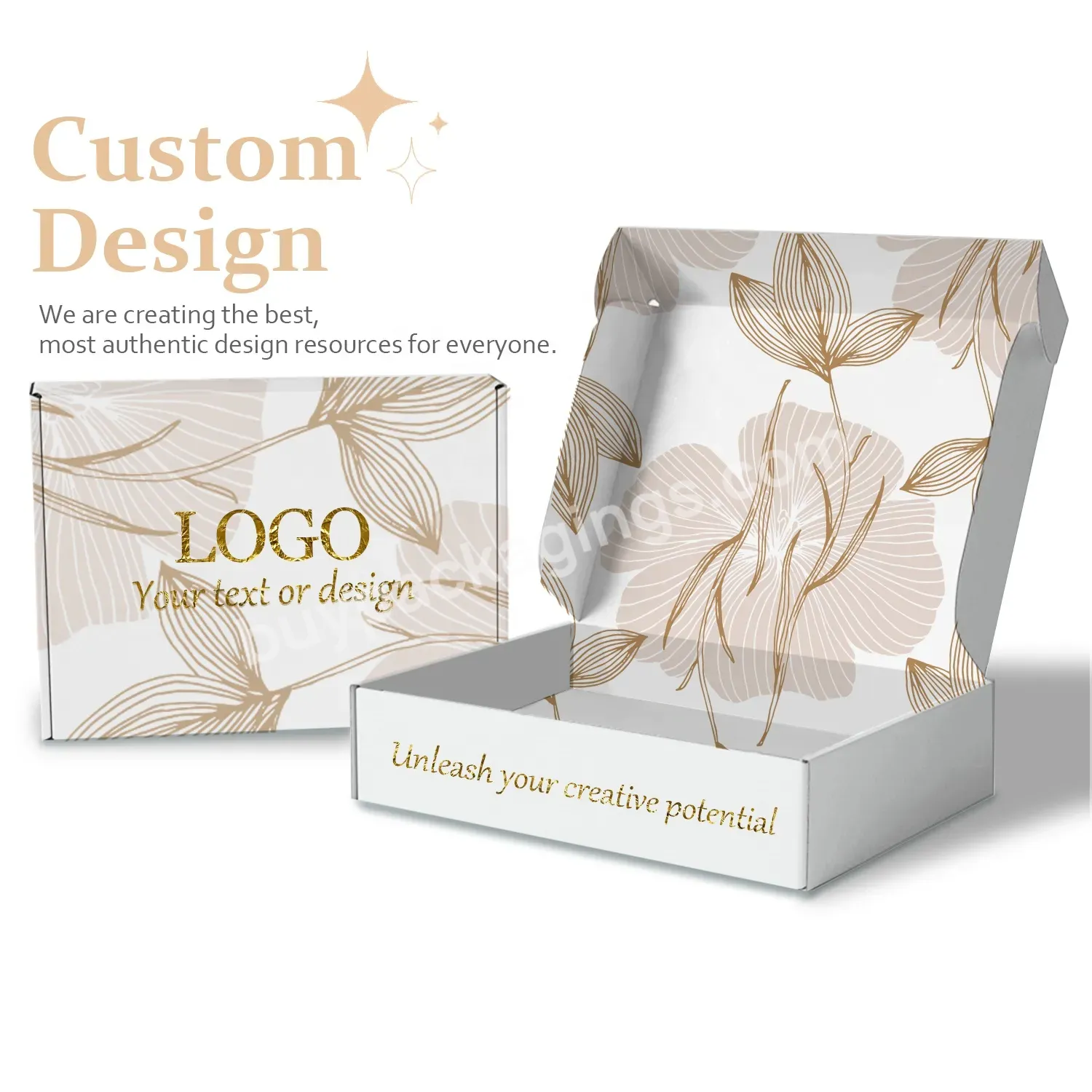 Custom Logo Color Printing Corrugated Paper Luxury Hair Extension Packaging Box