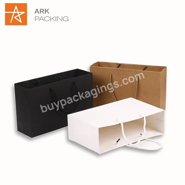 Custom Logo color Size Folding Paper Gift Bags handles Shopping bags Cardboard packaging bags