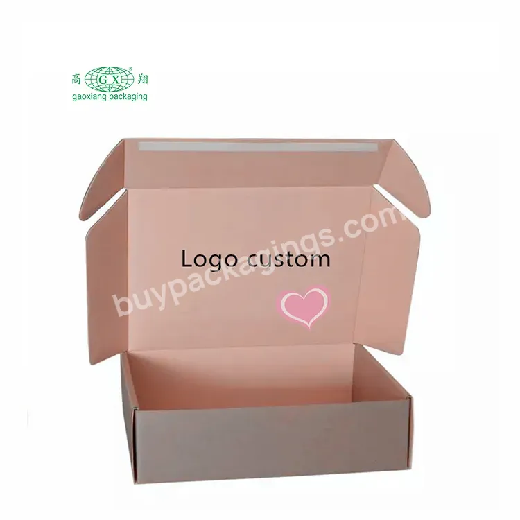 Custom Logo Colored Corrugated Paper Pink Cosmetic Packing Lashes Mailer Shipping Box Personalized Boxes