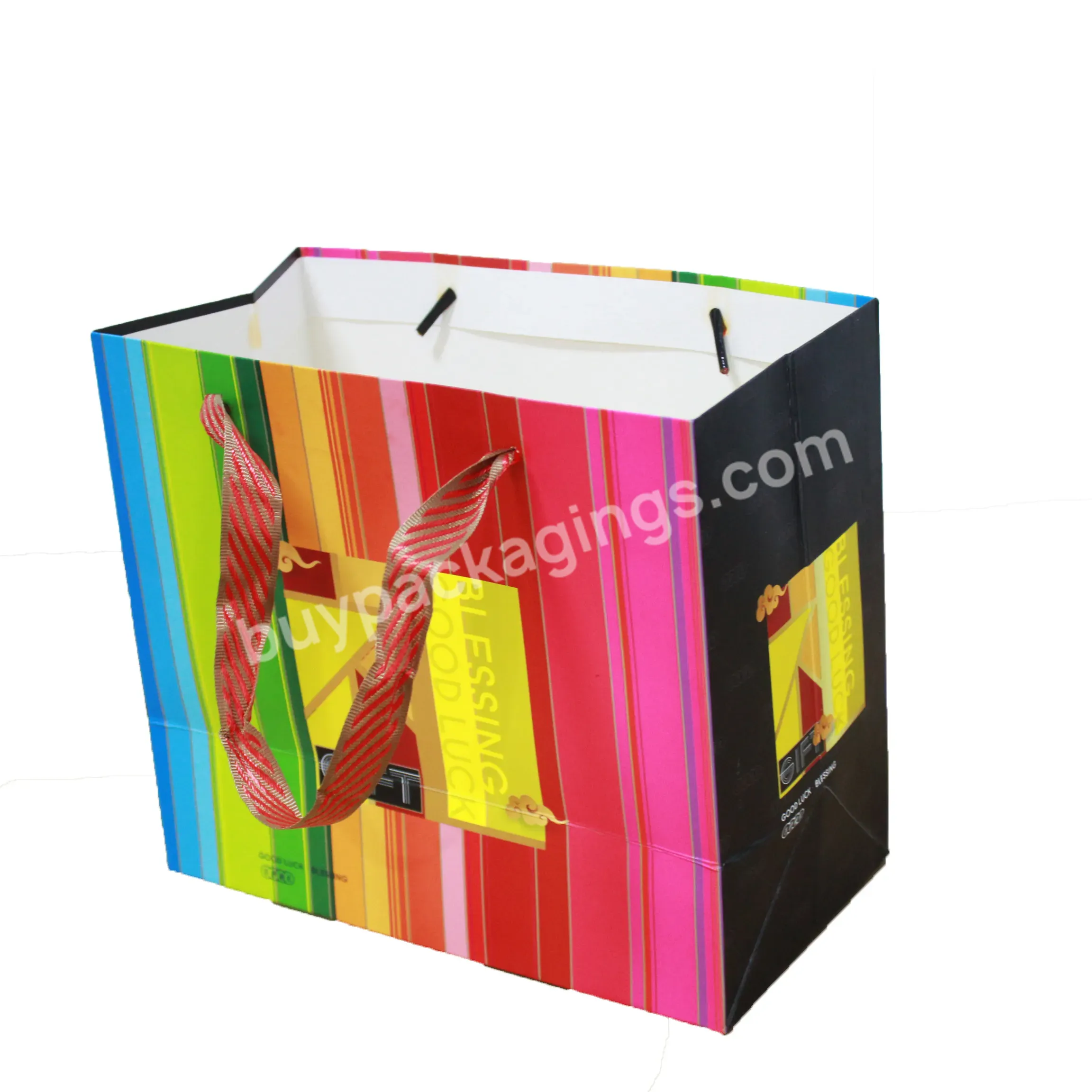 Custom Logo Colorful Kraft Paper Bag Shopping Paper Bags With Your Own Logo