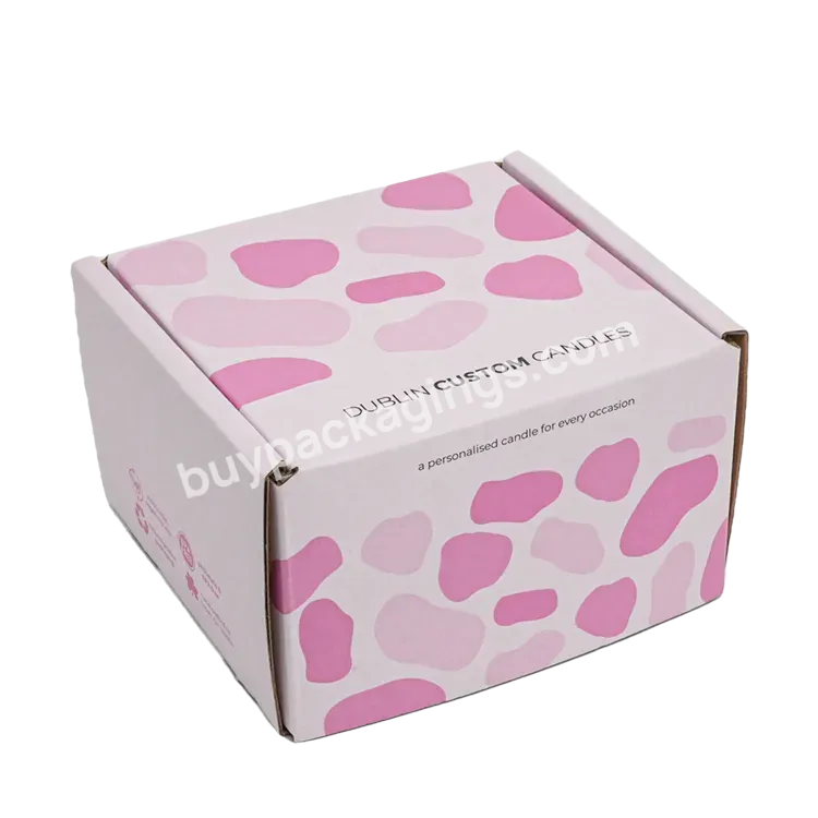 Custom Logo Cosmetic Mailer Box Shipping Box Pink Recycled Small Packaging Mailer Box