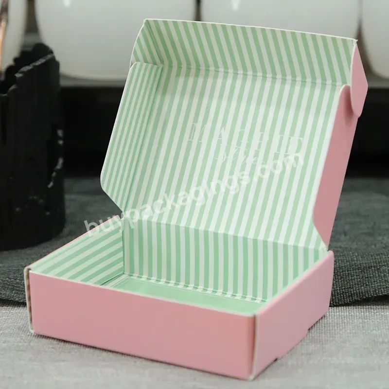 Custom Logo Cosmetic Mailer Box Shipping Box Pink Recycled Small Packaging Mailer Box