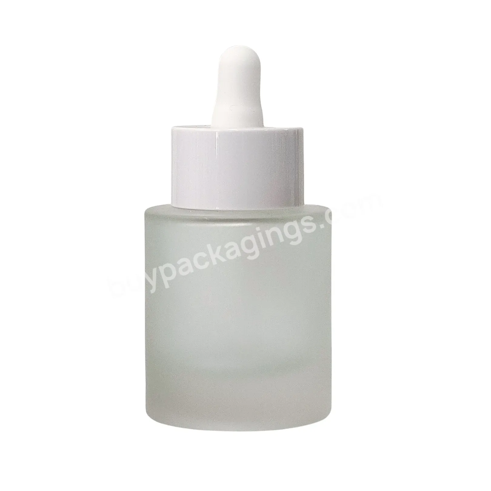 Custom Logo Cosmetic Package Night Repair Cream Empty Container 1oz Thick Bottom Flat Shoulder Glass Bottle