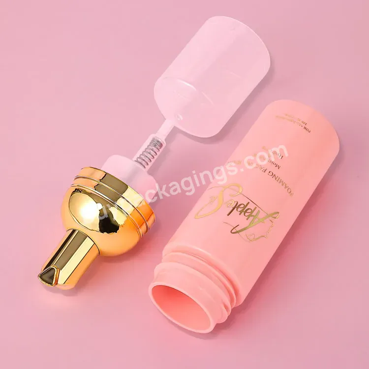 Custom Logo Cosmetic Skincare Foam Container Plastic Packaging Facial Cleanser Hand Washing Pink Gold Foaming Pump Bottles