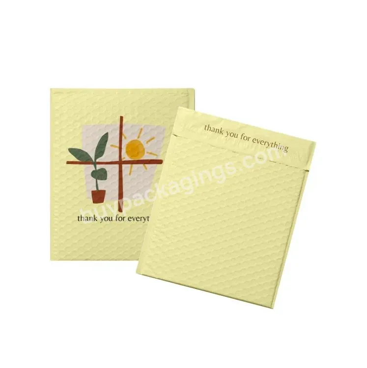 Custom Logo Cute Yellow Waterproof Mailer Packaging Bag Bubble Mailing Bag