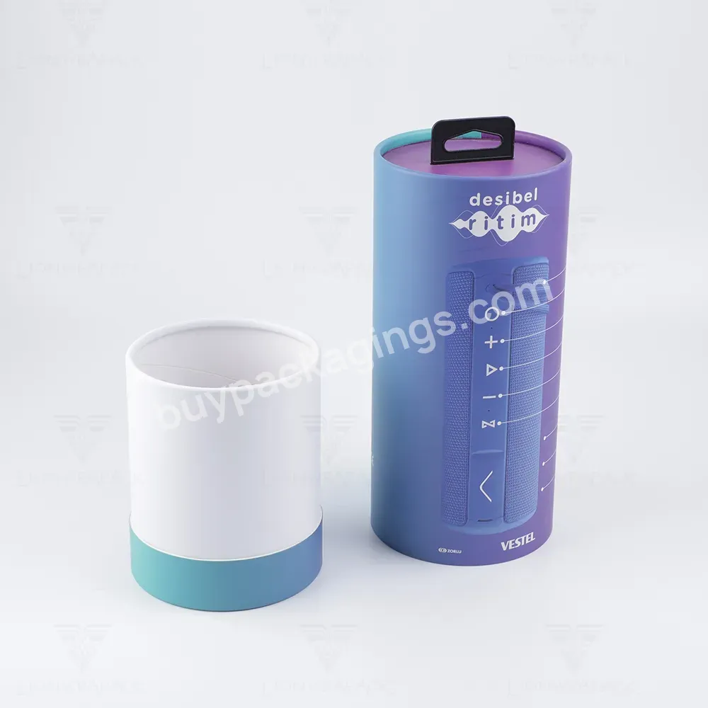 Custom Logo Cylinder Packaging Box Speaker Tube Round Box Cylinder For Packaging Cheap Cardboard Large Diameter Paper Gift Box