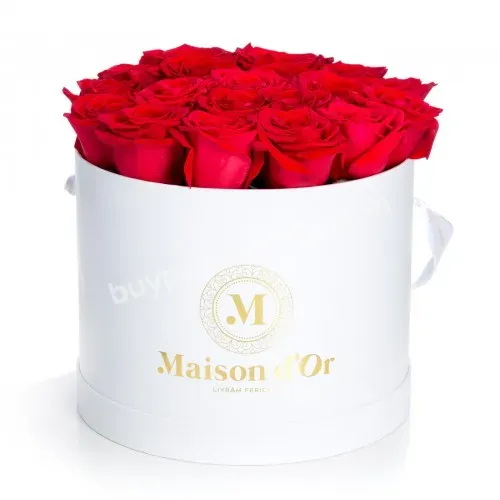 Custom Logo Cylinder Paper Boxes Packaging Luxury Cardboard Round Rose Flower Gift Box For Mother's Day Valentine's Day
