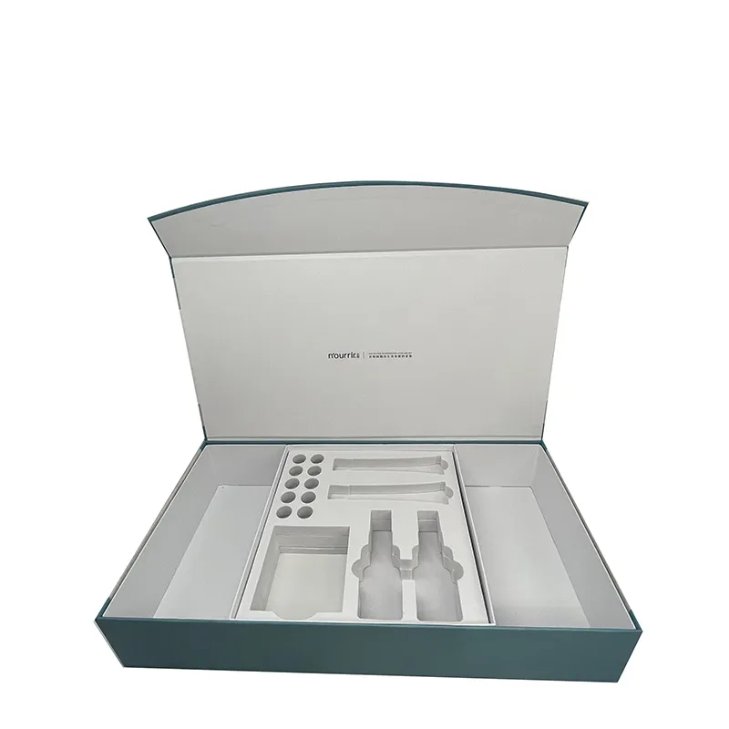 Custom logo Decorative Storage White eva foam Lining large big Cosmetic magnetic Gift Packaging Box