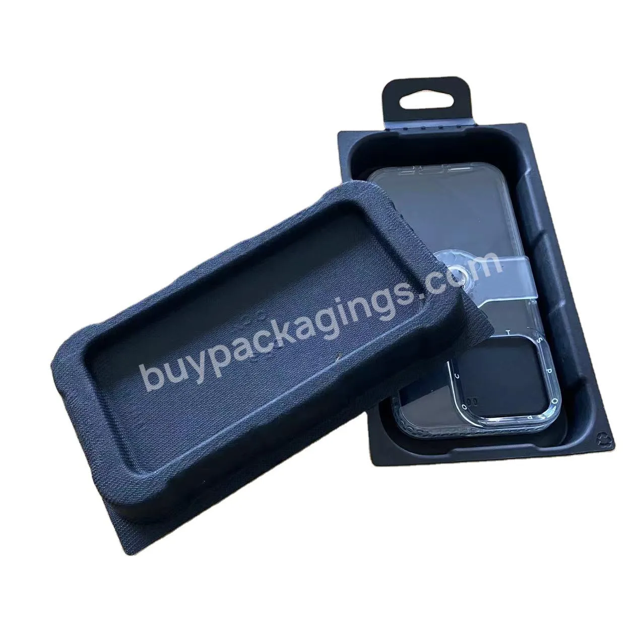 Custom Logo Degradable Full Color Bagasse Folding Paper Small Electronic Product Serving Inner Tray Packaging