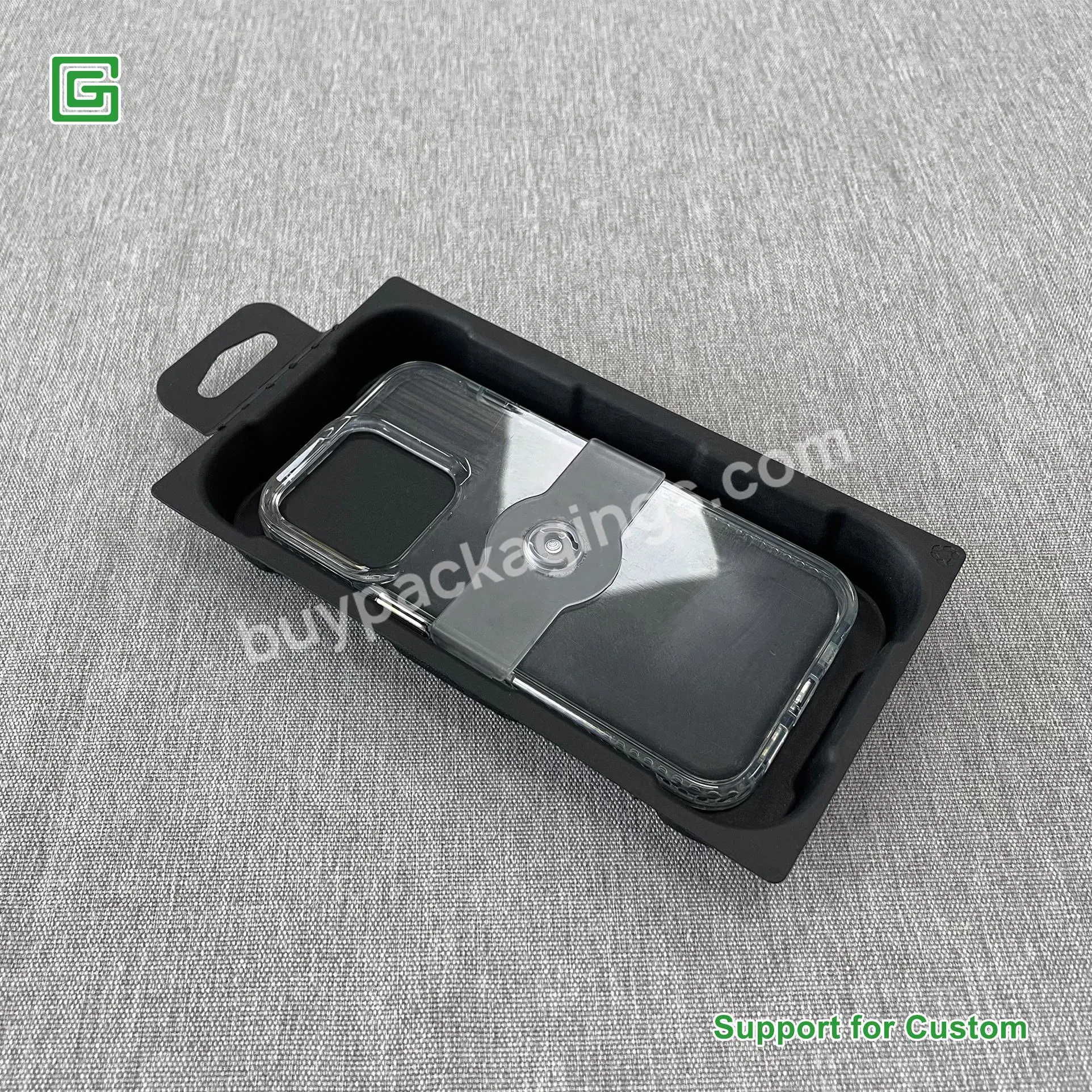 Custom Logo Degradable Full Color Bagasse Folding Paper Small Electronic Product Serving Inner Tray Packaging