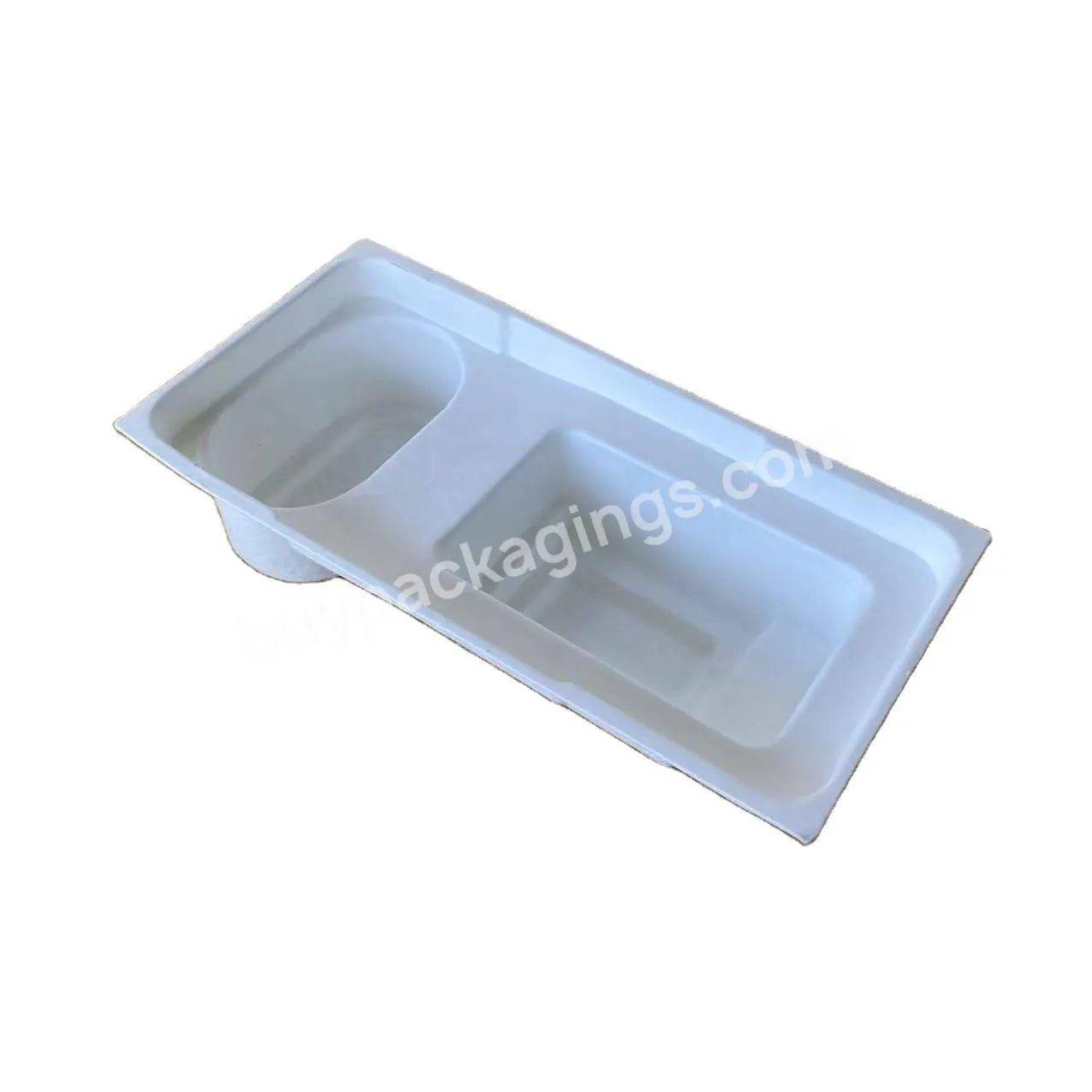 Custom Logo Degradable Full Color Sugarcane Folding Paper Small Electronic Product Serving Tray Packaging