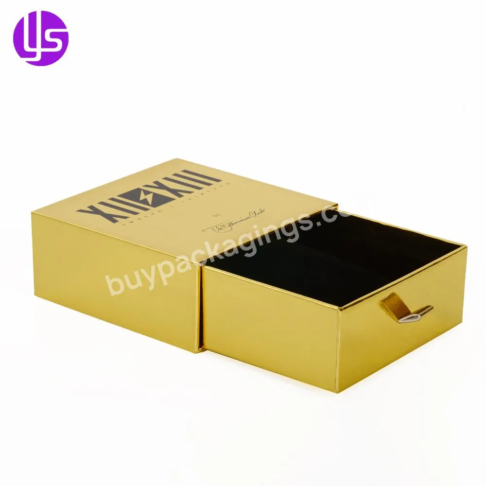Custom Logo Design Caja De Joyeria Necklace Cardboard Drawer Gold Paper Necklace Packaging Box