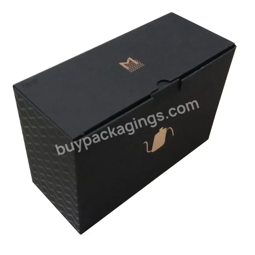 Custom Logo Design Luxury Black Corrugated Mailing Gift Clothes Packaging Shipping Carton Cardboard Boxes