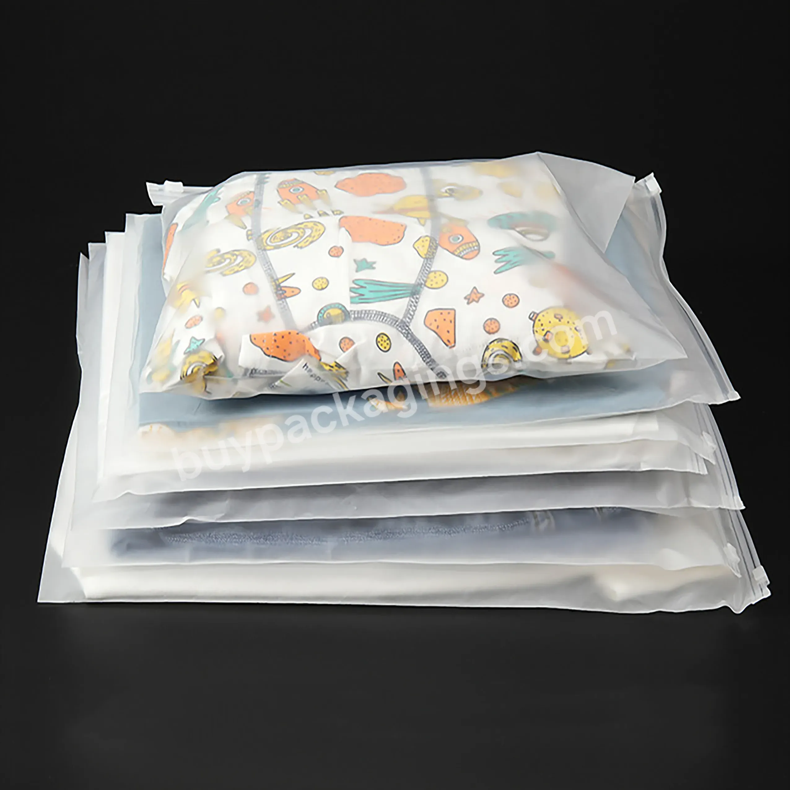 Custom Logo Design Plastic Zipper Bags Frosted Zipper Bags For Outer Packaging T Shirt Zip Lock Clothes Bag